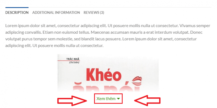 Code Woocommerce thu gọn nội dung chi tiết sản phẩm Website Wordpress